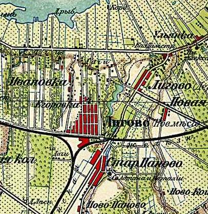 Лигово на карте 1917г.