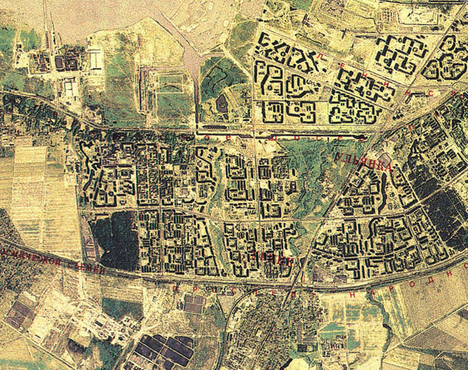 Лигово, Ульянка, Сосновая Поляна на снимке со спутникка, 1991г.